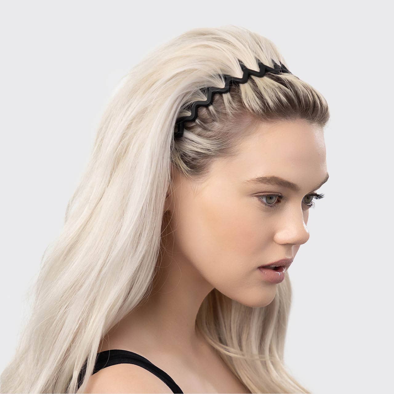 ZIG ZAG HEADBAND 2 PC - BLACK & TORT