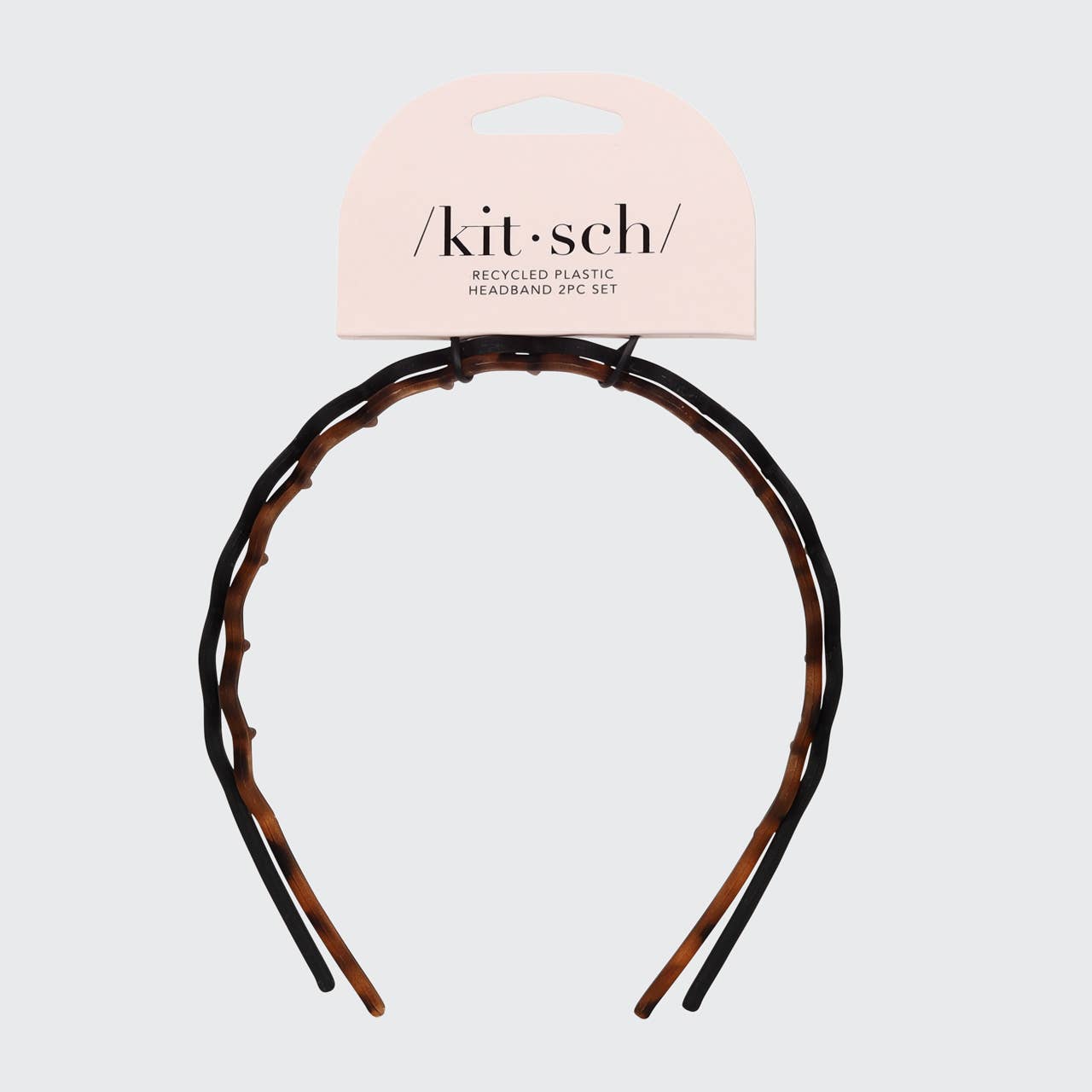 ZIG ZAG HEADBAND 2 PC - BLACK & TORT