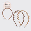 RECYCLED PLASTIC ZIG ZAG HEADBAND 2 PC - NEUTRAL