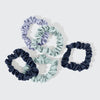 RUCHED SATIN SCRUNCHIES 5PC - GARDEN BOUQUET