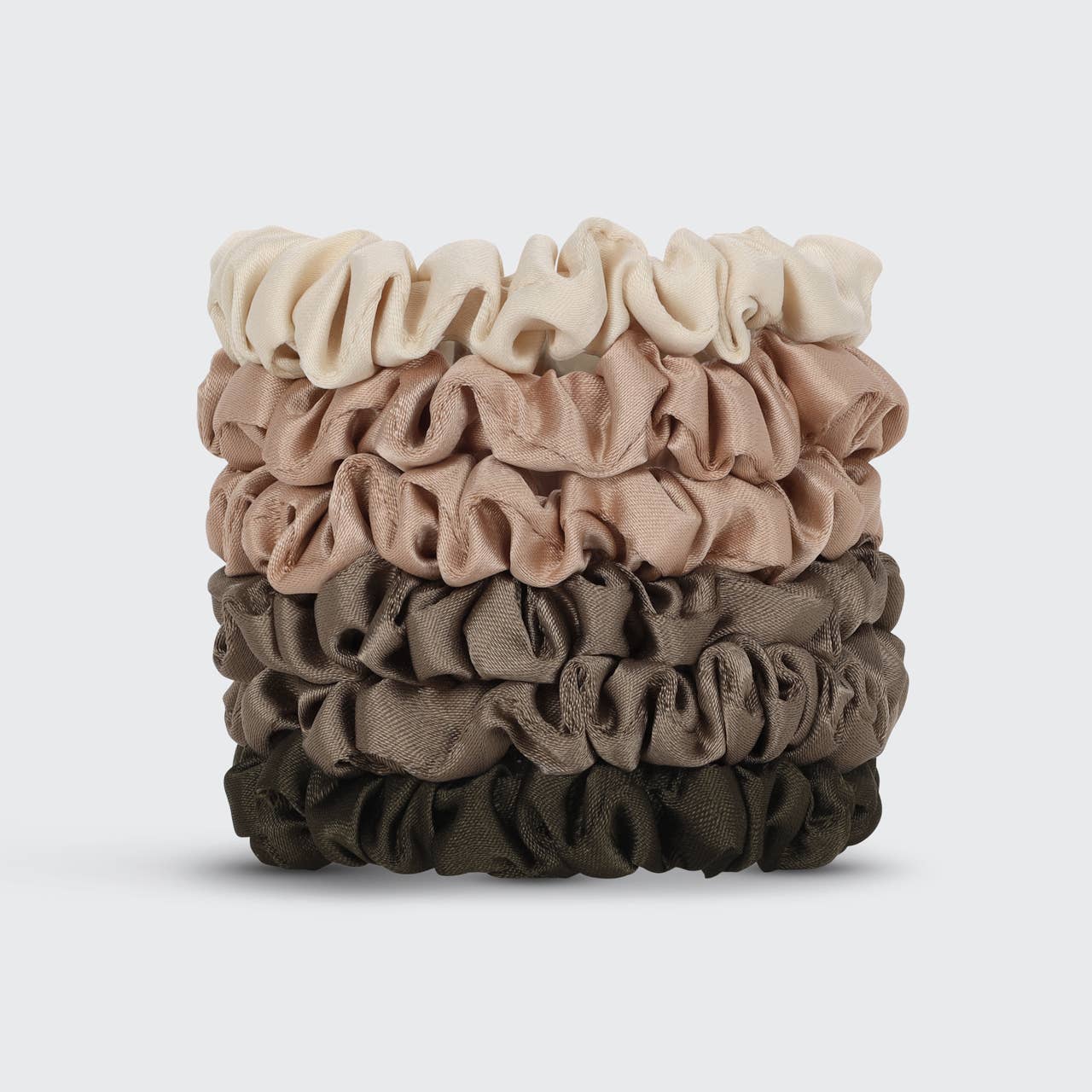 ULTRA PETITE SATIN SCRUNCHIES 6PC - EUCALYPTUS