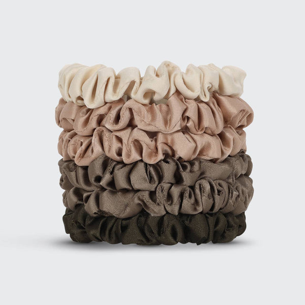 ULTRA PETITE SATIN SCRUNCHIES 6PC - EUCALYPTUS