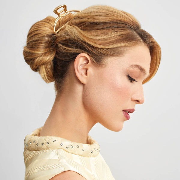 OPEN SHAPE CLAW CLIP - GOLD