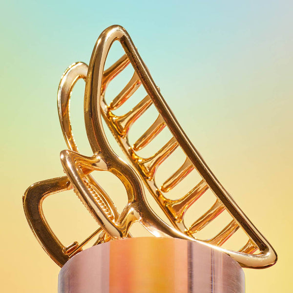 OPEN SHAPE CLAW CLIP - GOLD