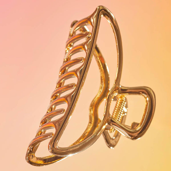 OPEN SHAPE CLAW CLIP - GOLD