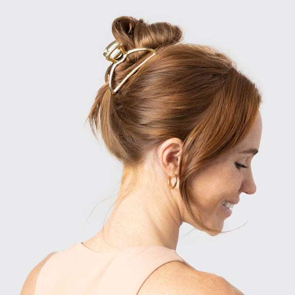 OPEN SHAPE CLAW CLIP - GOLD