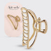 OPEN SHAPE CLAW CLIP - GOLD