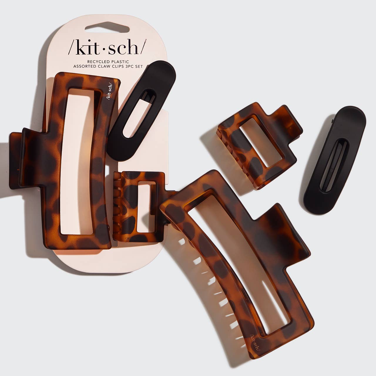 RECYCLED PLASTIC ASSORTED CLAW CLIPS- RECTANGLE OPEN SHAPE