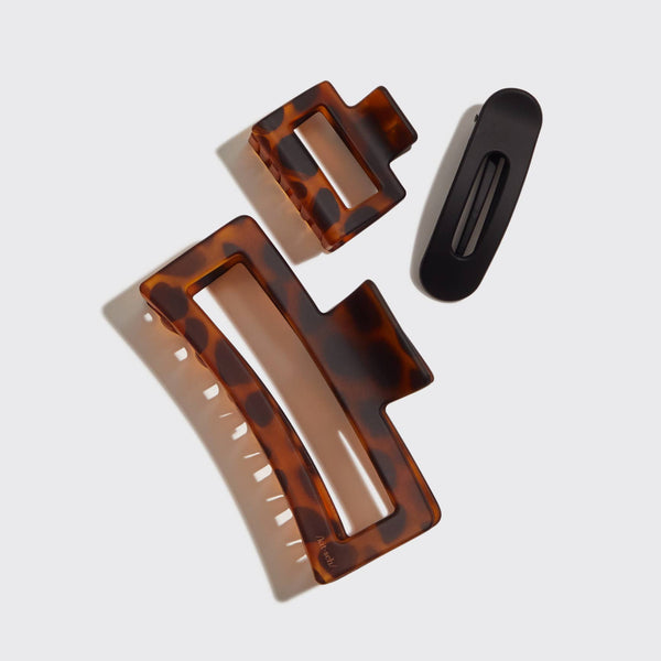 RECYCLED PLASTIC ASSORTED CLAW CLIPS- RECTANGLE OPEN SHAPE