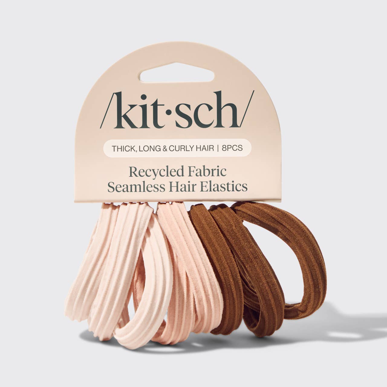 RECYCLED SEAMLESS HAIR ELASTICS 8PC SET- ROSEWOOD