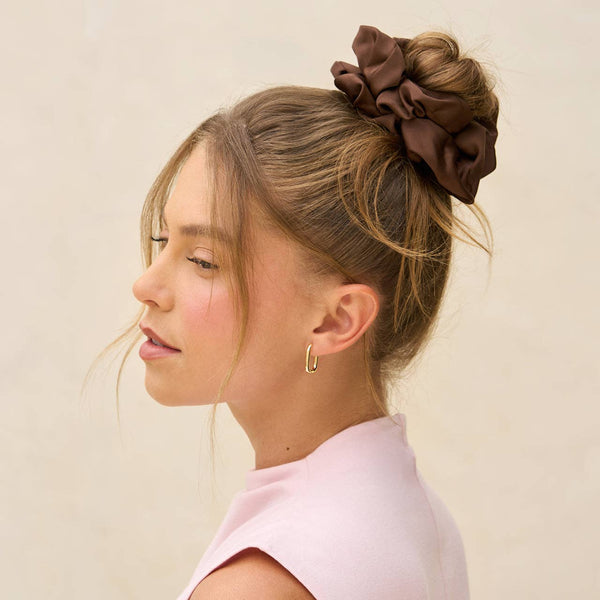 BLACK & CHOCOLATE OVERSIZED SCRUNCHIES