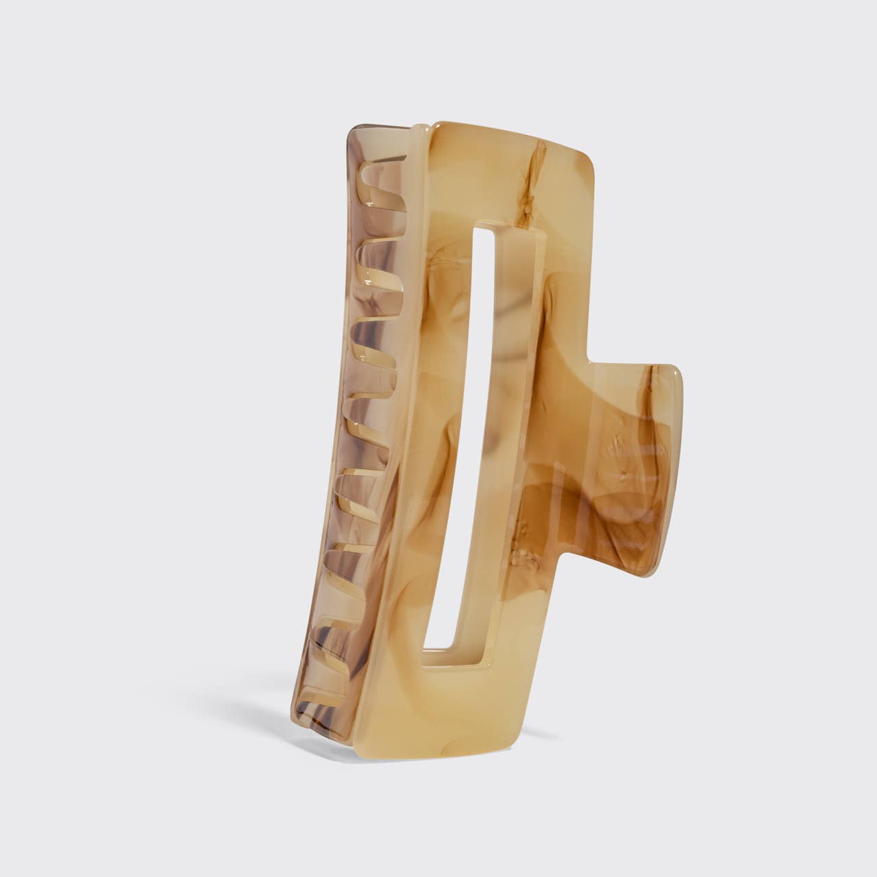 RECYCLED PLASTIC JUMBO OPEN SHAPE CLAW CLIP - CHOCOLATE MARBLE