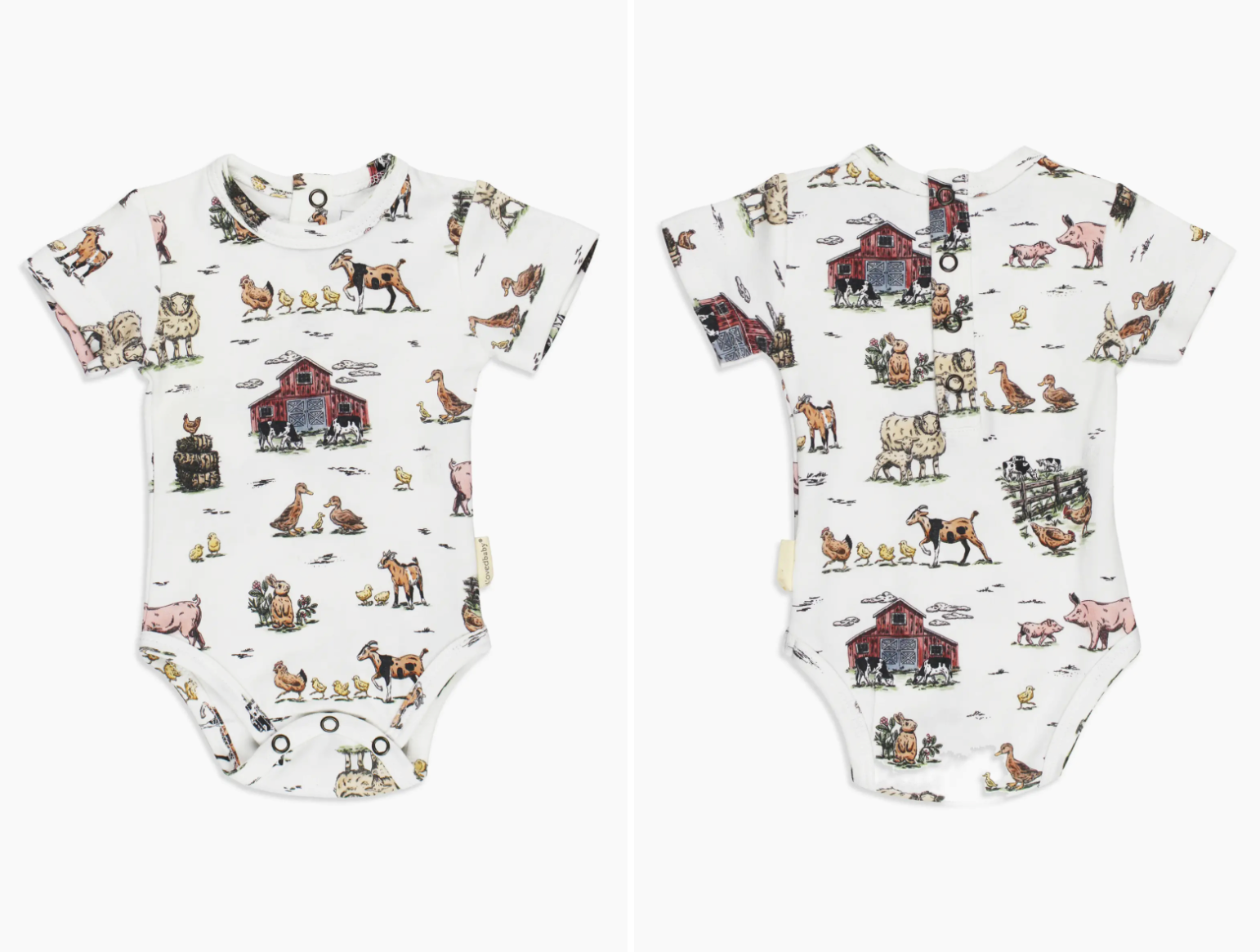 ORGANIC SHORT SLEEVED FARM FRIENDS BODYSUIT