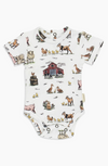 ORGANIC SHORT SLEEVED FARM FRIENDS BODYSUIT