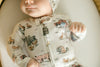 ORGANIC 2-WAY ZIPPER FARM FRIENDS FOOTIE