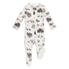 ORGANIC 2-WAY ZIPPER FARM FRIENDS FOOTIE