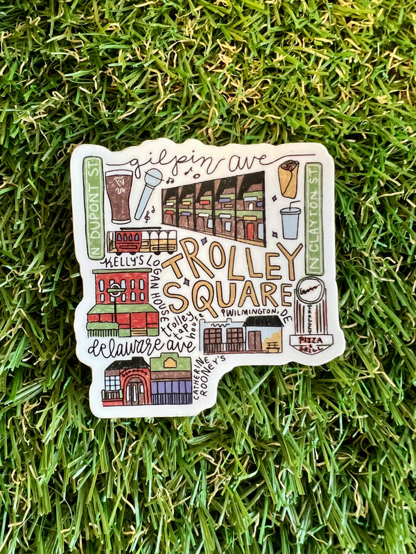 TROLLEY SQUARE STICKER