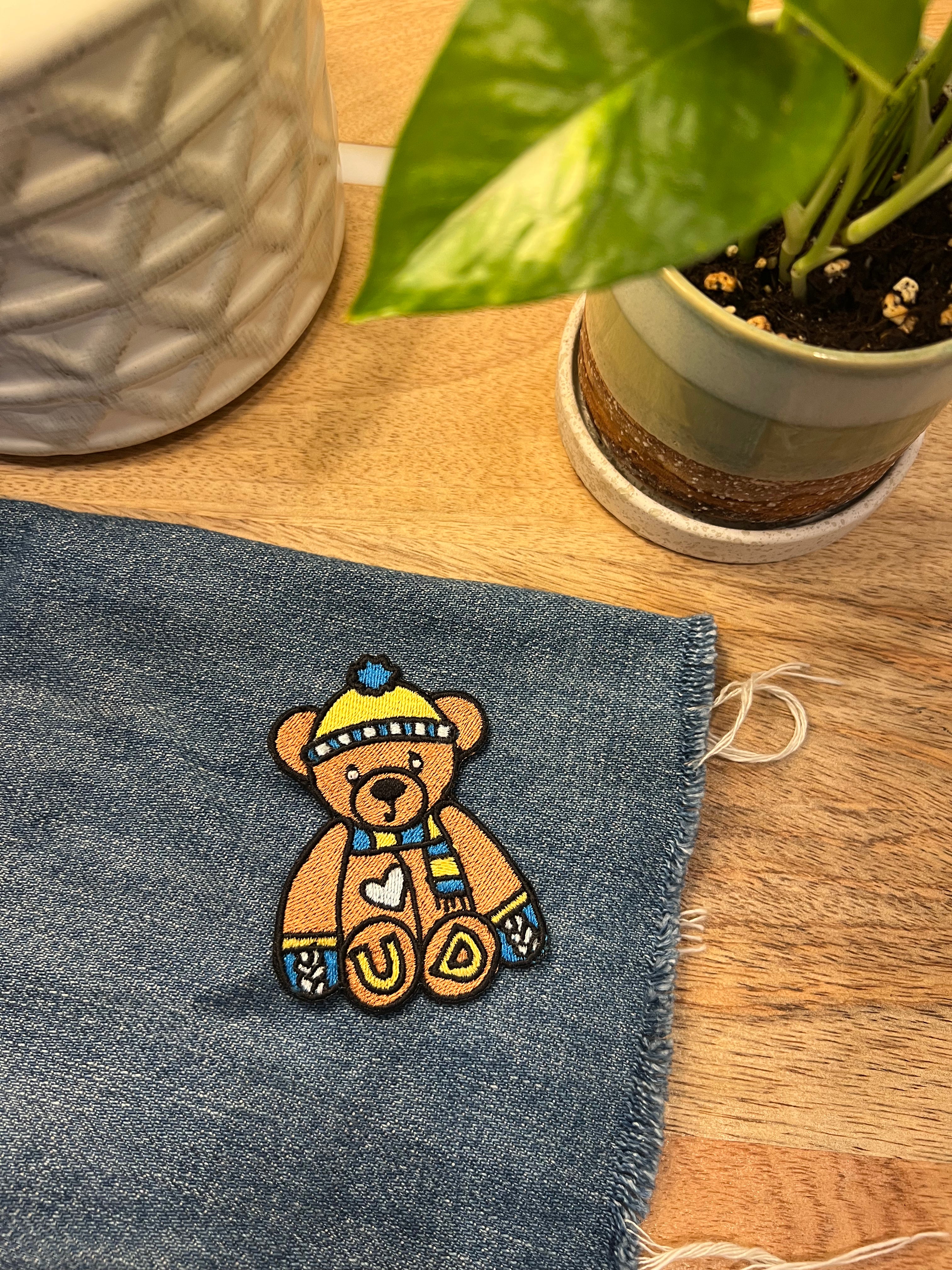 UD TEDDY BEAR IRON-ON PATCH