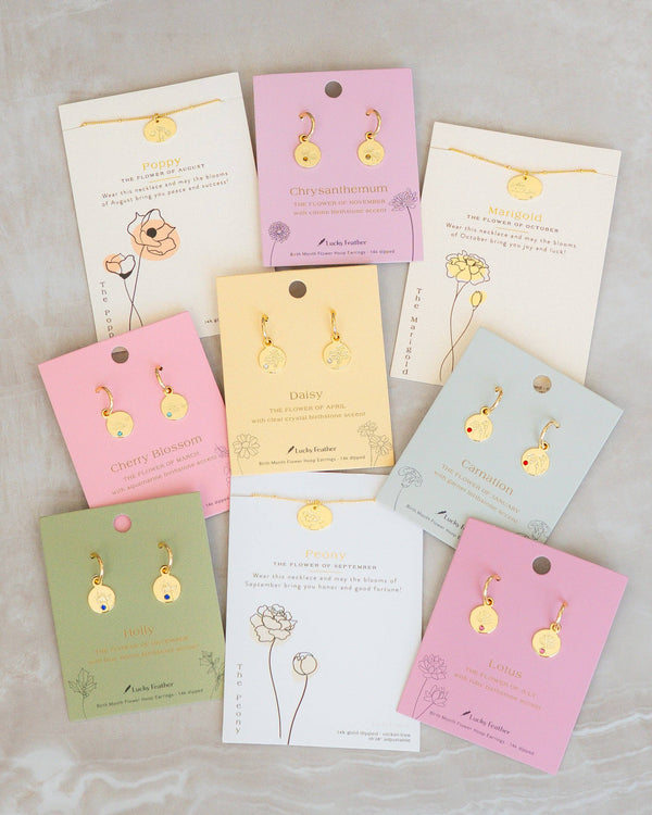 BIRTH MONTH FLOWER EARRINGS
