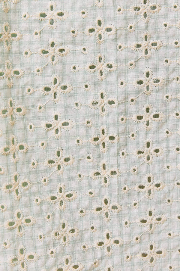 EYELET DETAIL MINI DRESS