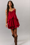 TIE SHOULDER RUFFLE ROMPER
