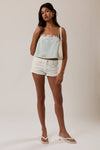 MINT LACE TRIM SATIN TOP