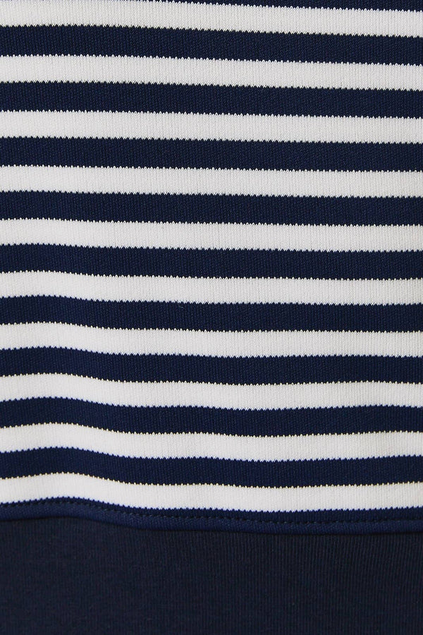 V-NECK STRIPE TOP, NAVY/WHITE