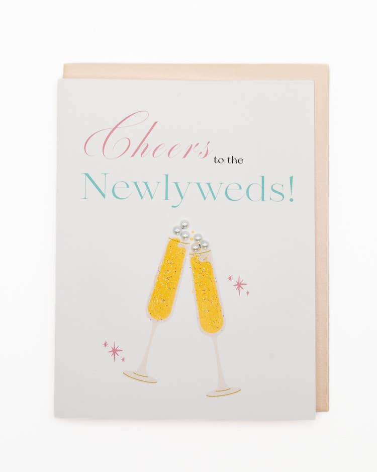 'CHEERS TO THE NEWLYWEDS' WEDDING CARD