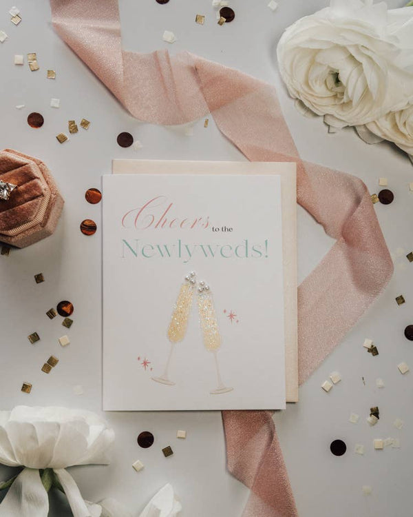 'CHEERS TO THE NEWLYWEDS' WEDDING CARD