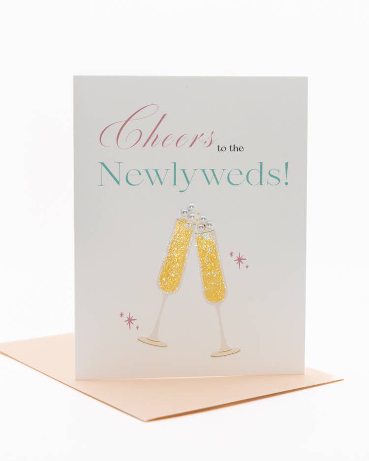 'CHEERS TO THE NEWLYWEDS' WEDDING CARD