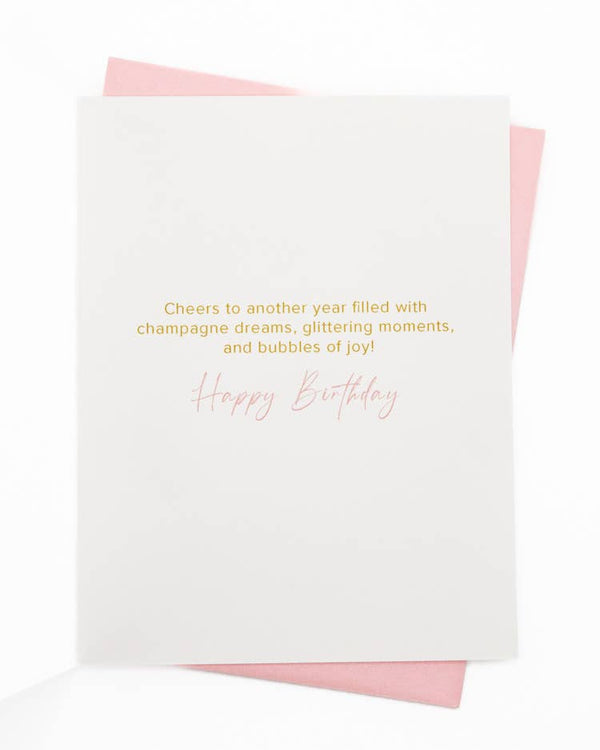 'POP THE BUBBLY' CHEERS BIRTHDAY CARD