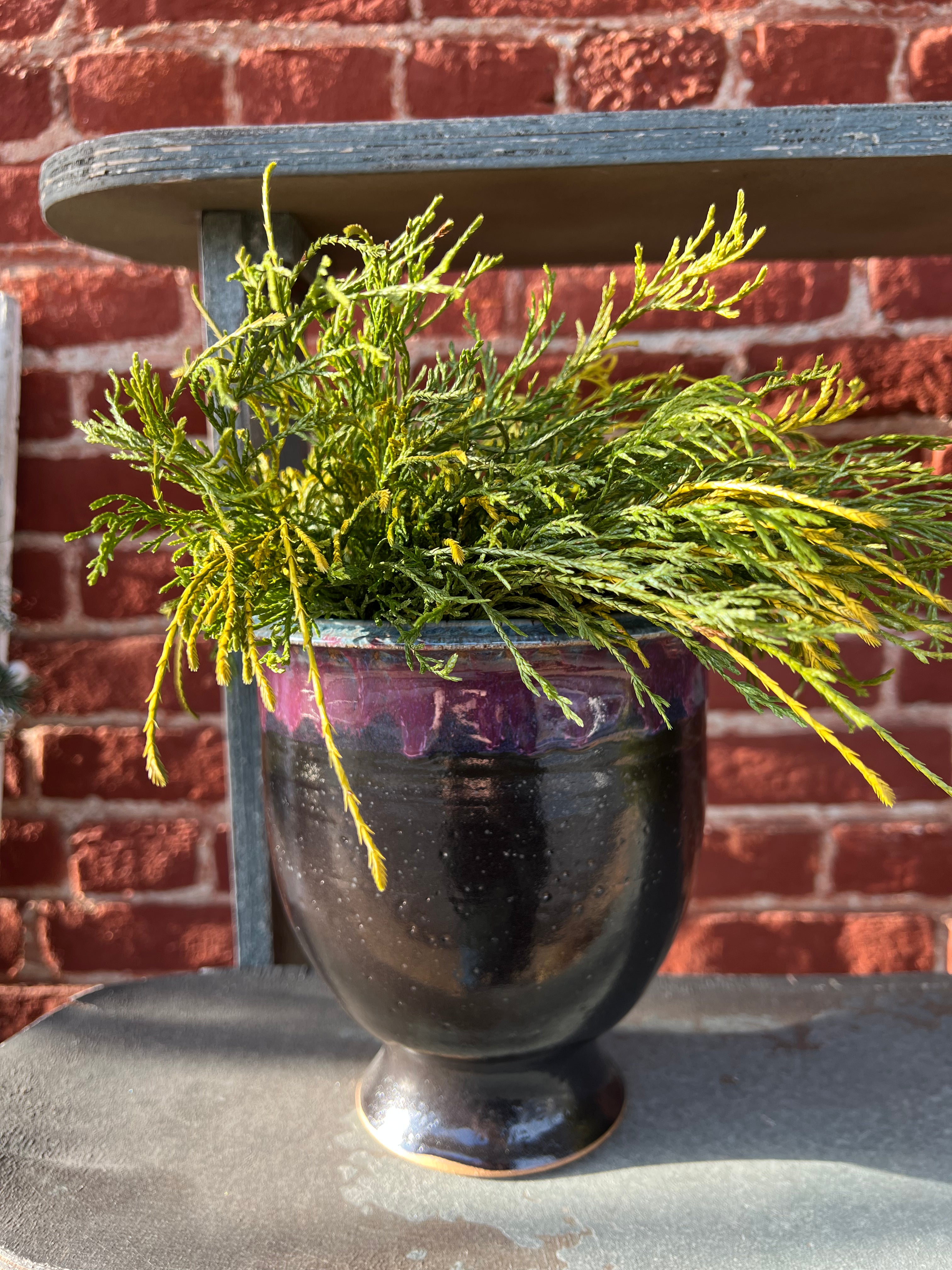 BLACK/TEAL WINE CHILLER/VASE CONTAINER L.V.
