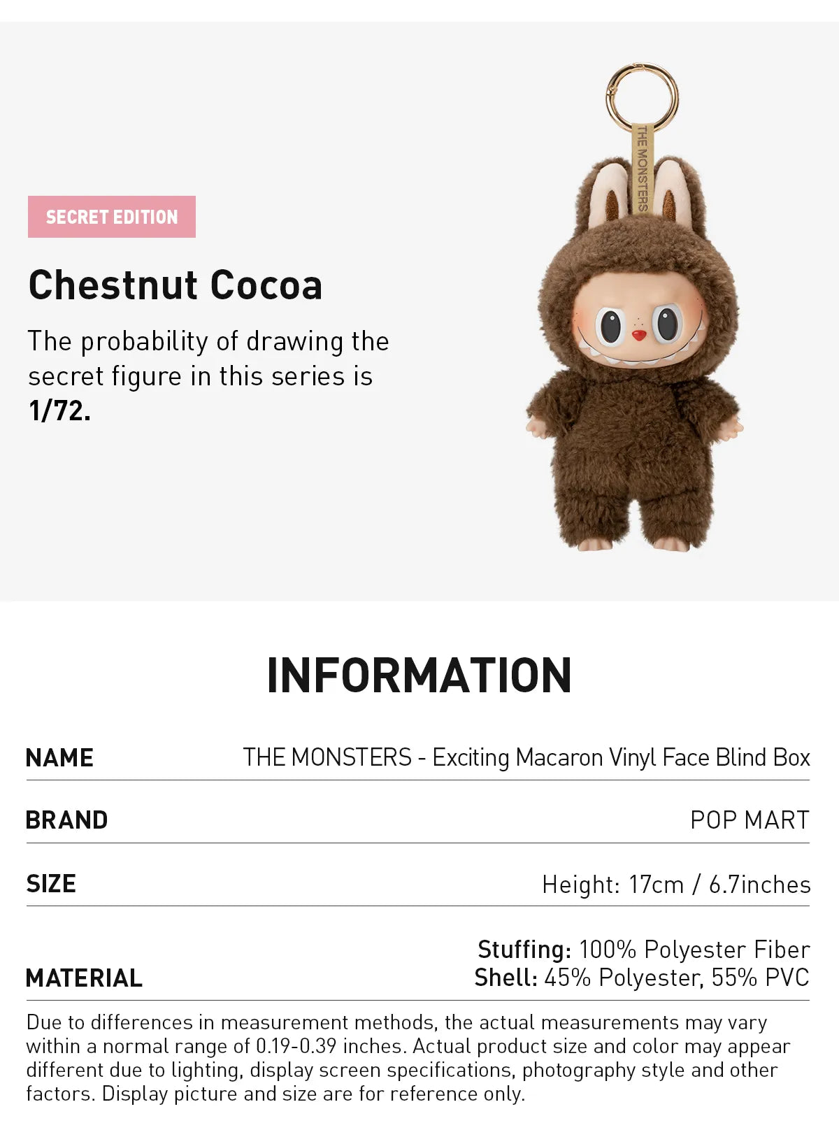 LABUBU STYLE THE MONSTERS EXCITING MACARONS BAG KEYCHAIN: BOX