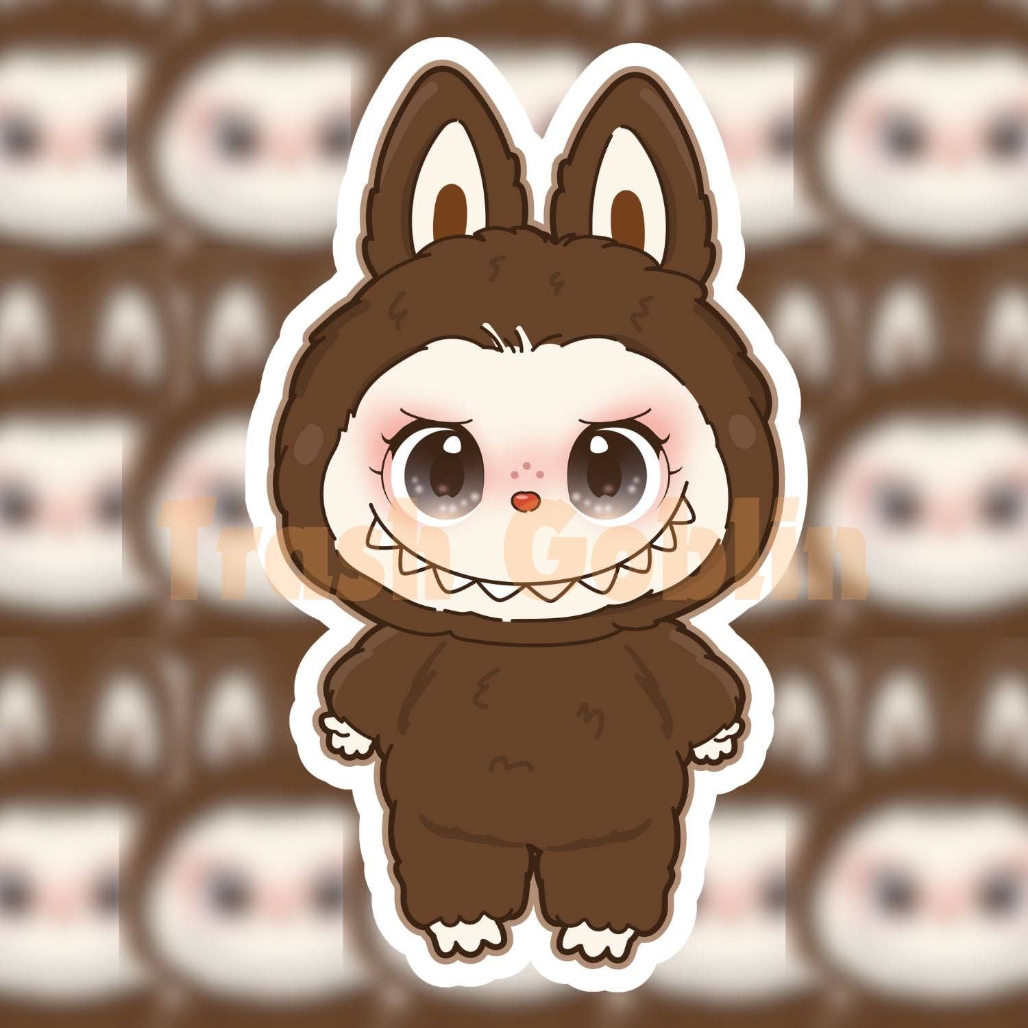 SECRET BROWN LABUBU VINYL STICKER
