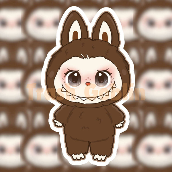 SECRET BROWN LABUBU VINYL STICKER