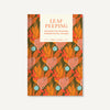 Book cover with autumn leaf pattern and 'Leaf Peeping' text on a white background