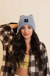 CHILL VIBES SOFT RIBBED SQUARE TOP BEANIE