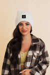 CHILL VIBES SOFT RIBBED SQUARE TOP BEANIE