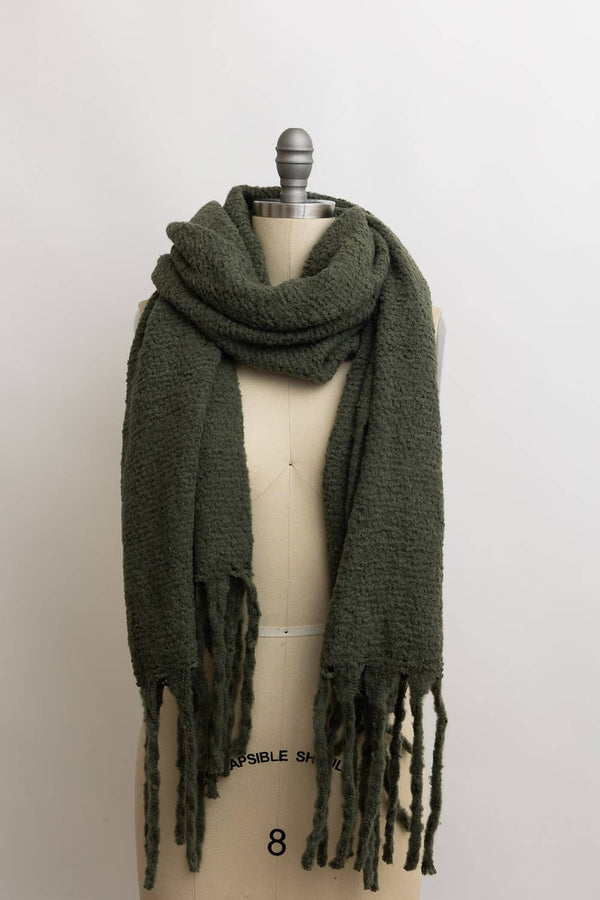COZY KNIT SCARF WITH TASSELS