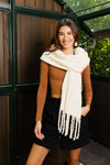 COZY KNIT SCARF WITH TASSELS
