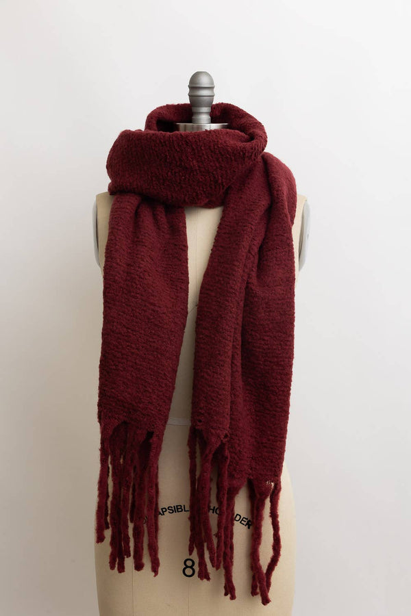 COZY KNIT SCARF WITH TASSELS