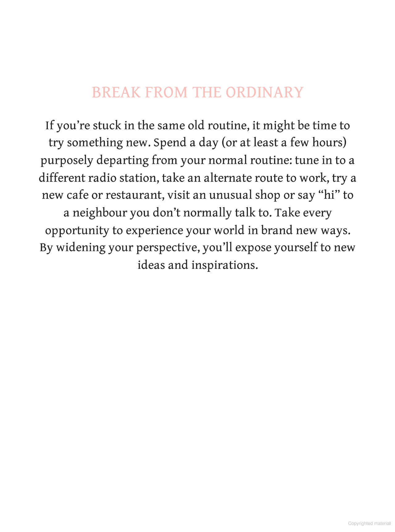INSPIRATION FOR EVERY DAY BOOK