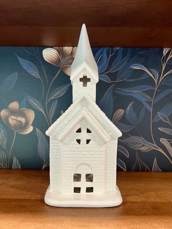 DOLOMITE LIGHT UP WHITE CHURCH DECOR