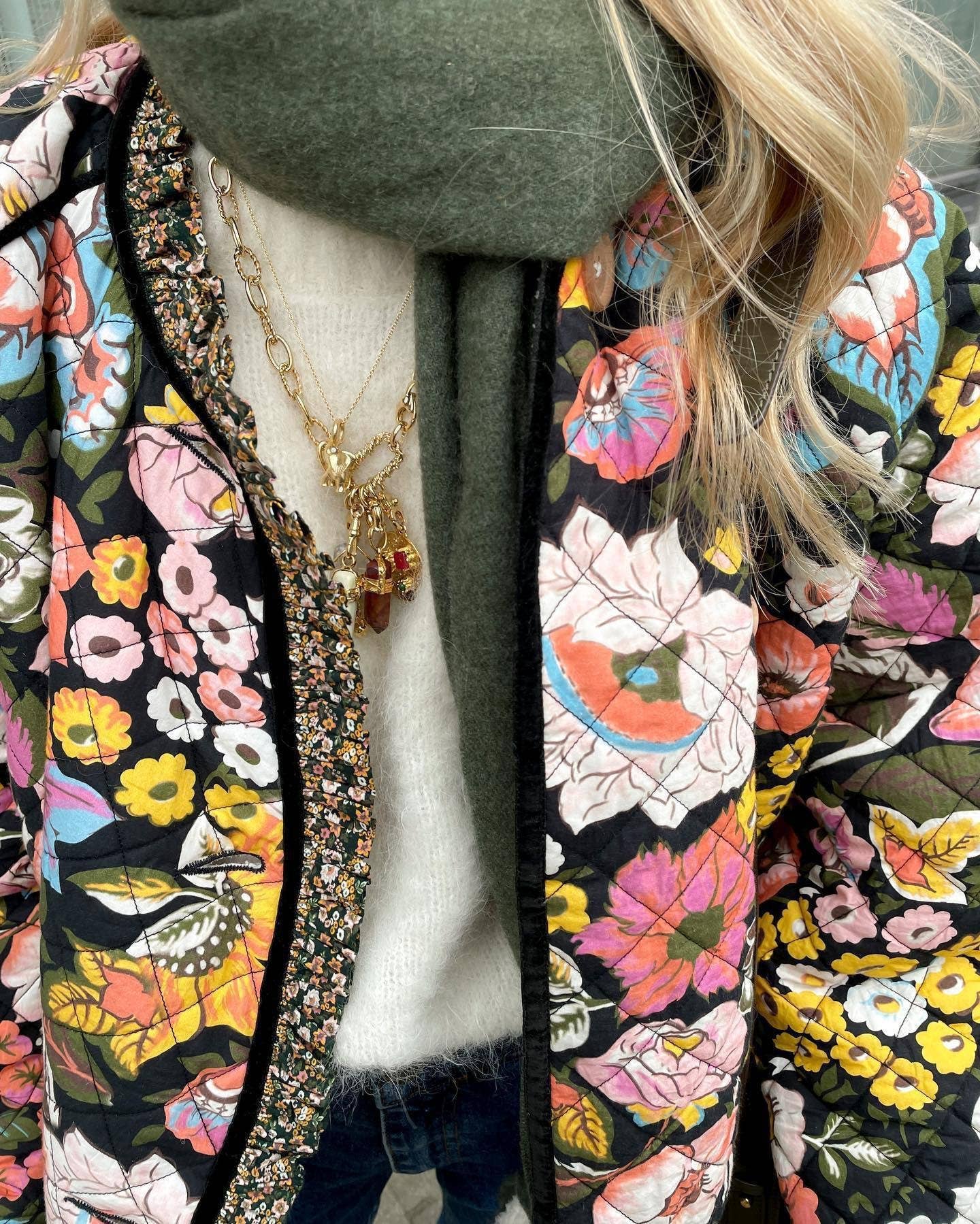 CASUAL FLARED SLEEVE MULTICOLOR PRINTED COTTON JACKET