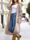 CASUAL KHAKI LOOSE PCKET LONG-SLEEVED CARDIGAN