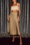 KENDALL SATIN BODY-HUGGING SKIRT