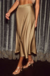 KENDALL SATIN BODY-HUGGING SKIRT