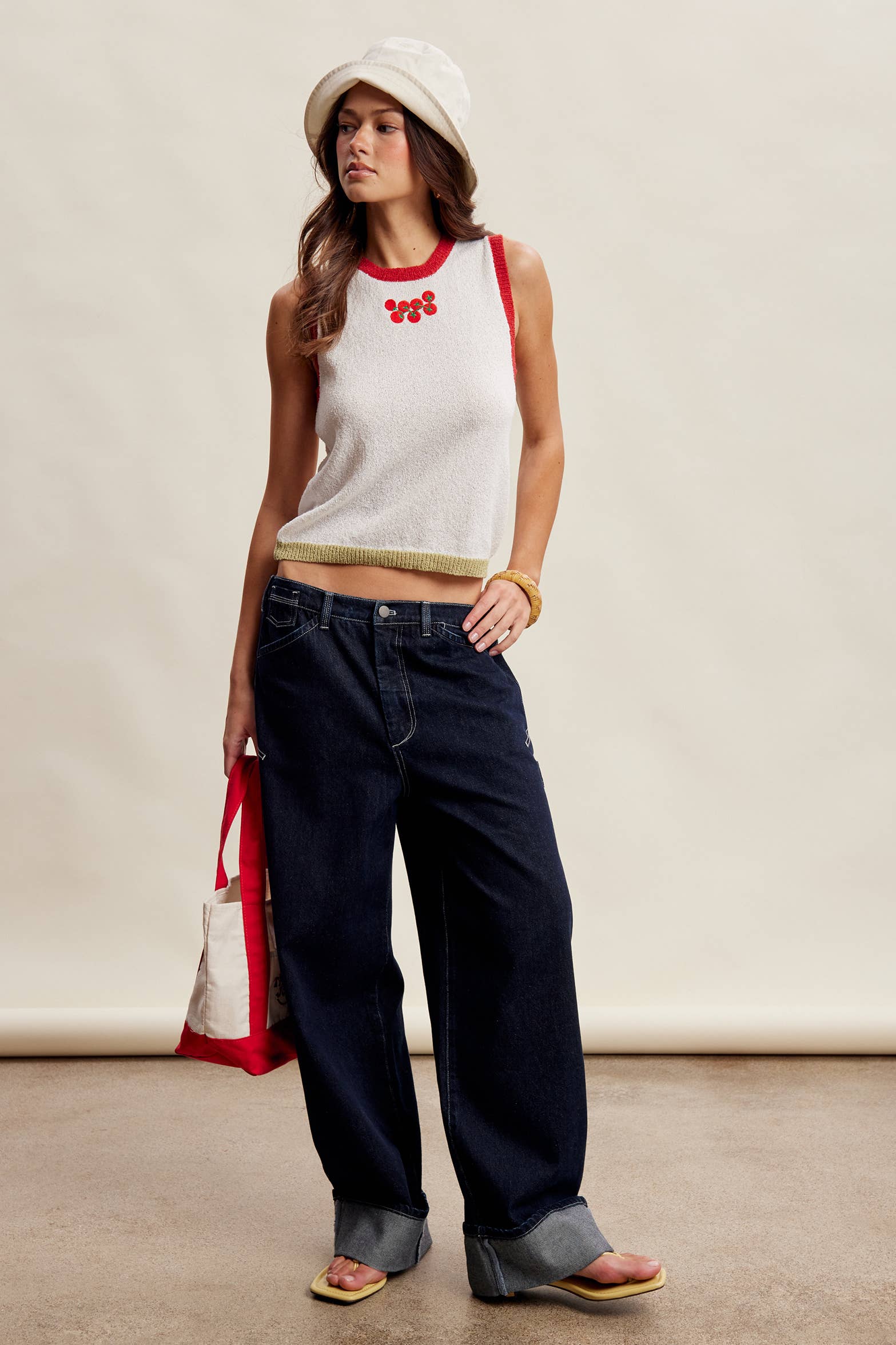 BABY TOMATOES SLEEVELESS KNIT TANK TOP