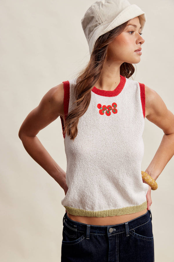 BABY TOMATOES SLEEVELESS KNIT TANK TOP