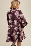 FLORAL TIERED SHIRT DRESS